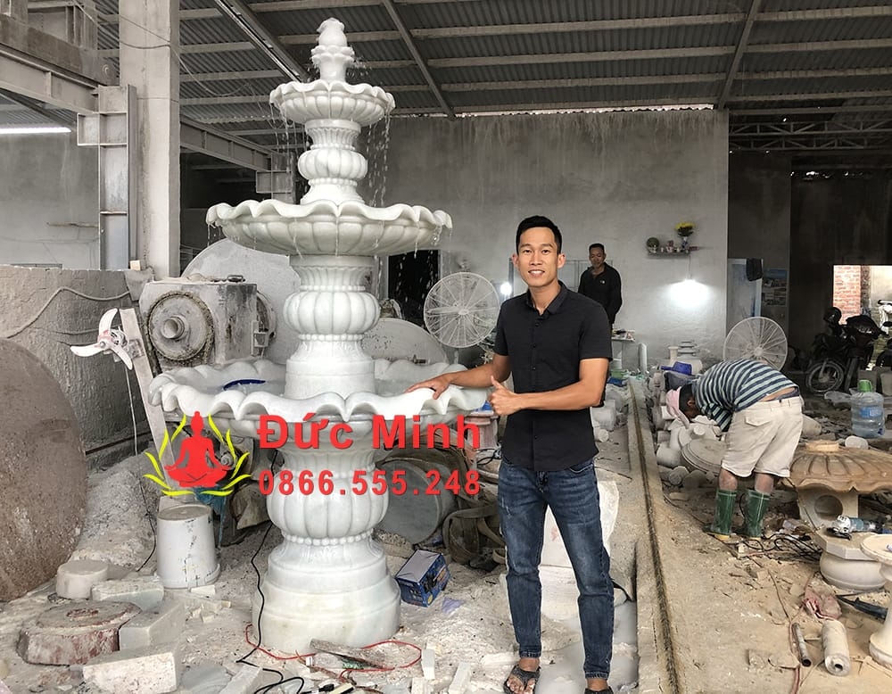 Đài Phun Nước Đá Cẩm Thạch Để Sân Vườn Đẹp