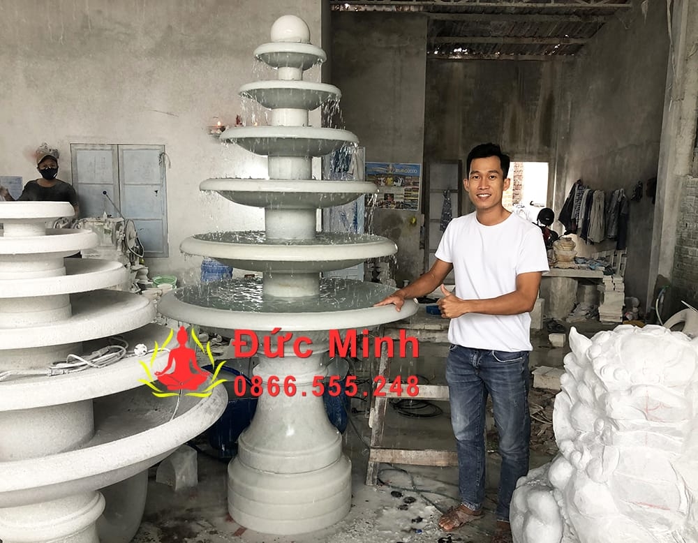 Đài Phun Nước Đá Luân Hồi Để Sân Vườn Đẹp