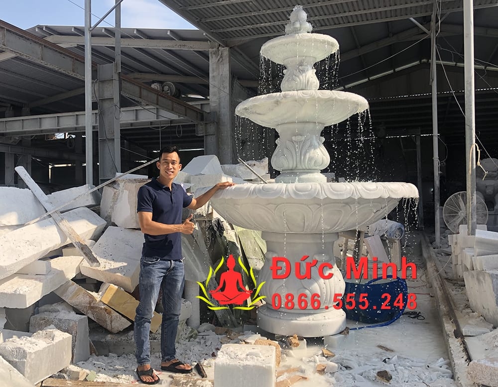 Đài Phun Nước Đá Phong Thủy Cao 3m Tại Bình Phước