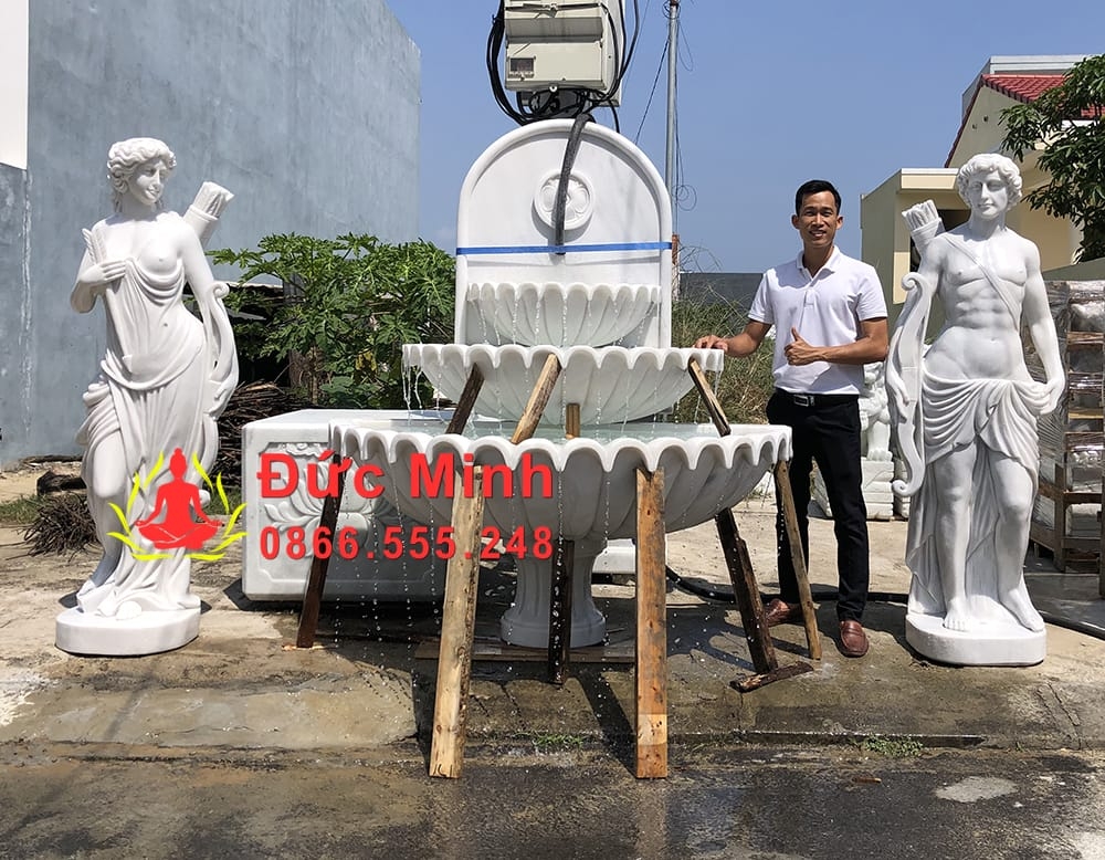 Đài Phun Nước Đá Trắng Áp Tường Đẹp Về Hà Nam