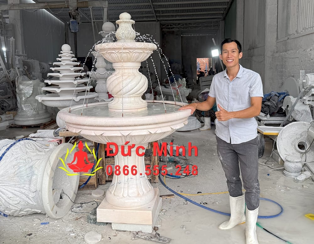 Đài Phun Nước Đá Vàng Phong Thủy Đẹp