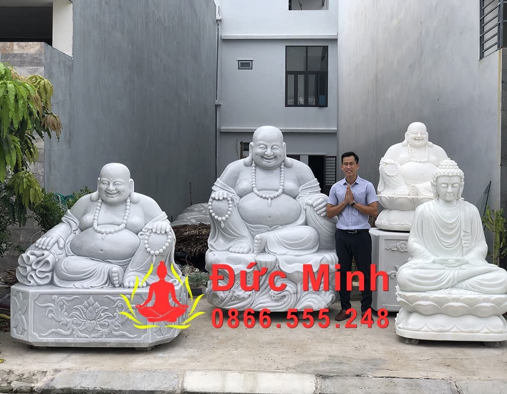 Tượng Phật Di Lặc Đá Cúng Dường Đẹp Nguyên Khối Cao 1m5