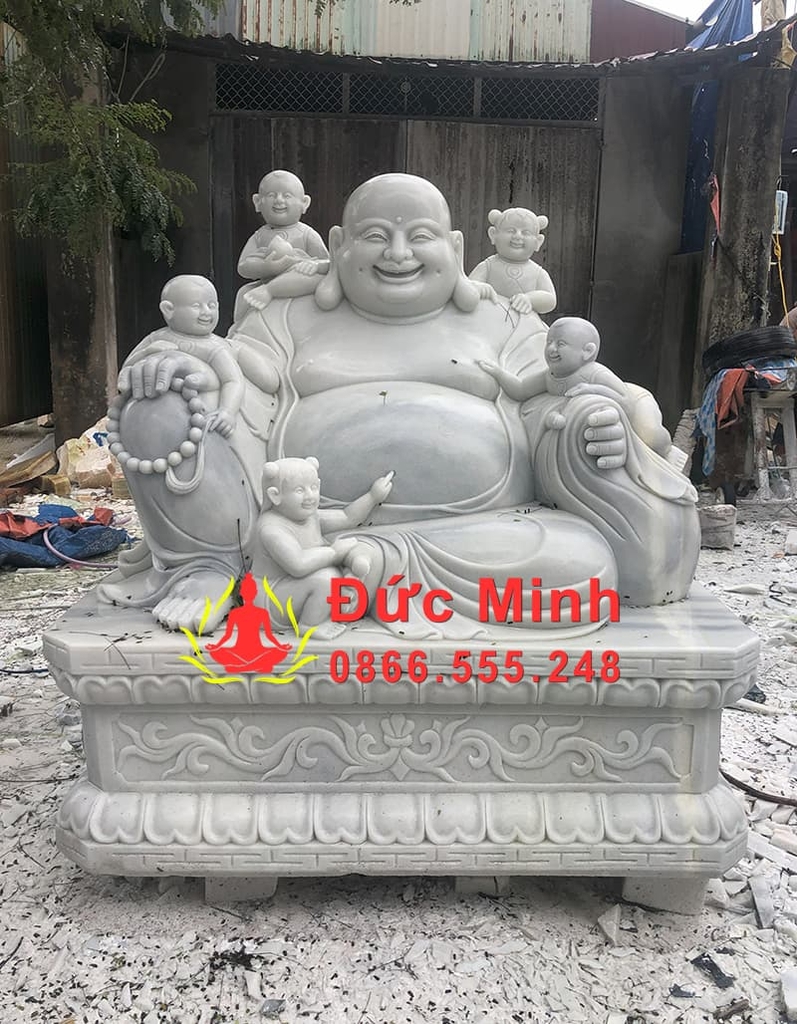 Tượng Phật Di Lặc Ngũ Phúc Đá Trắng Non Nước Đẹp