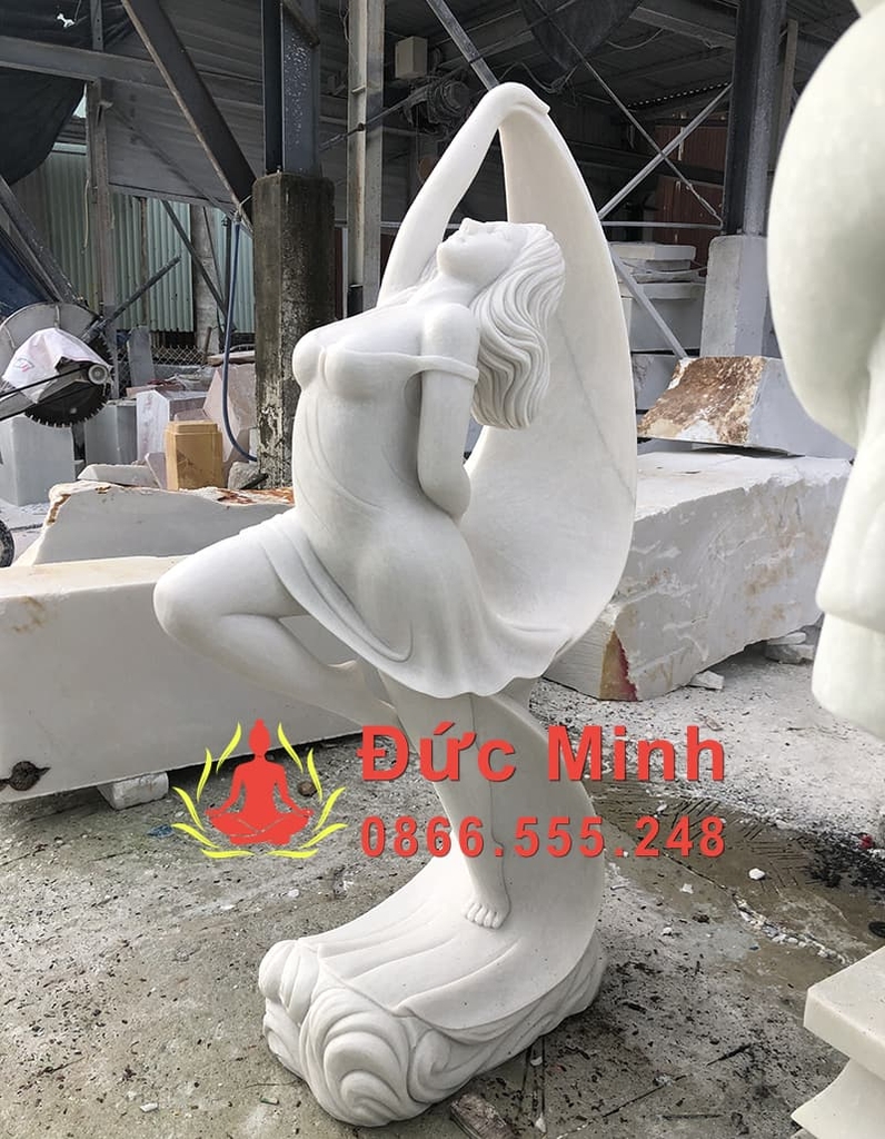 Tượng Nghệ Thuật Đá Cô Gái Múa Lụa Đẹp