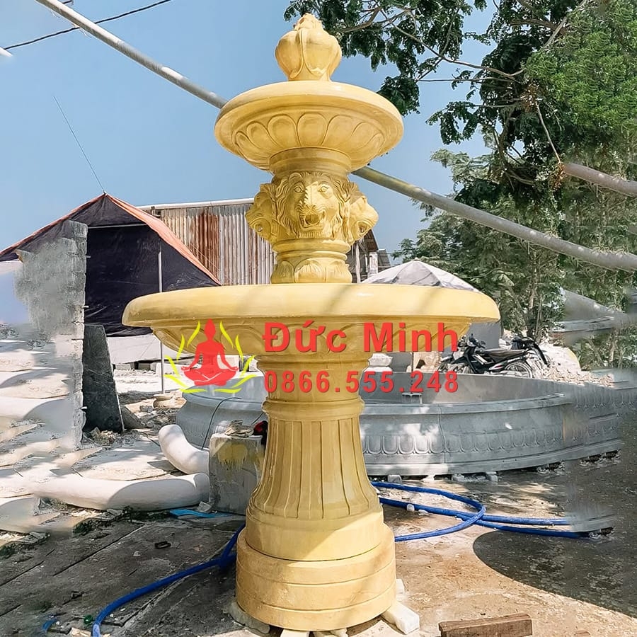 Đài Phun Nước Đá Vàng Sân Vườn Đẹp Tại Hưng Yên