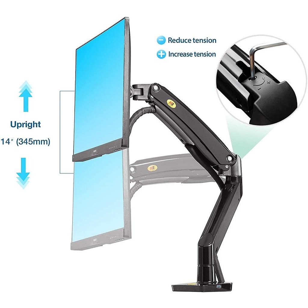 Giá kẹp bàn NB F100A đen (22