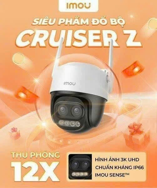 Camera Wifi IMOU S7DP 3K 5MP (Cruiser Z | Zoom 12X | Outdoor | FullColor | Tích hợp LOA, đàm thoại 2 chiều)
