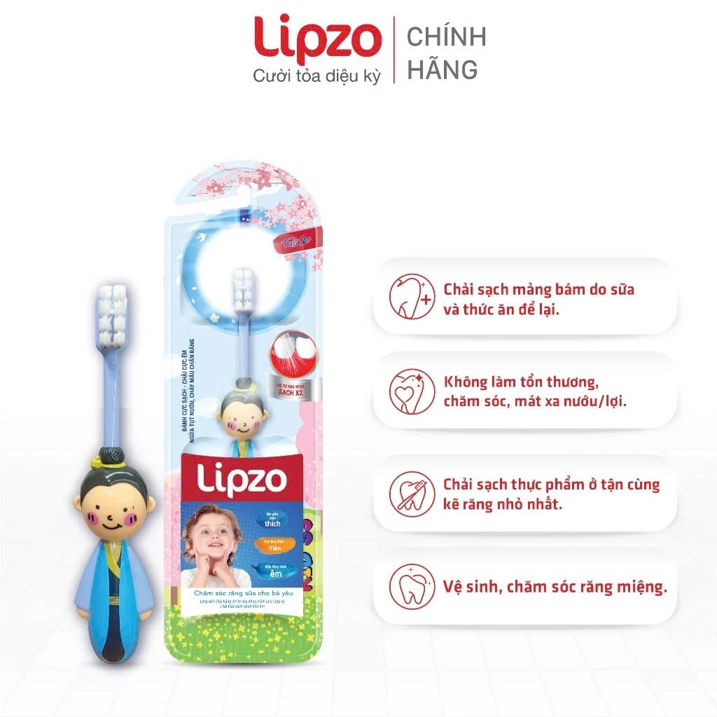 Bàn Chải Đánh Răng Trẻ Em Lipzo Kids S3 Mẫu Mới Lông Chỉ Tơ Nha Khoa Dành Cho Bé Từ 2 Tuổi
