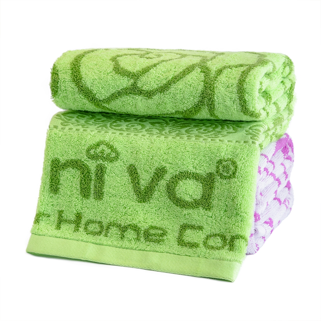 Combo 2 Khăn Tắm Cotton Tự Nhiên 100% NIVA Bp3 Mềm Mịn Thấm Hút Tốt, An Toàn Cho Da, Hoa Văn Kích Thước 690x1390 mm