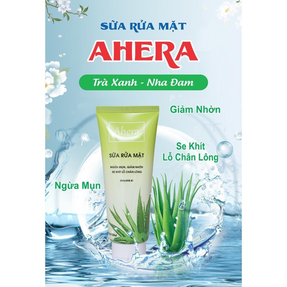 Sữa rửa mặt Ahera ngừa mụn- giảm nhờn- se khít lỗ chân lông 120ml