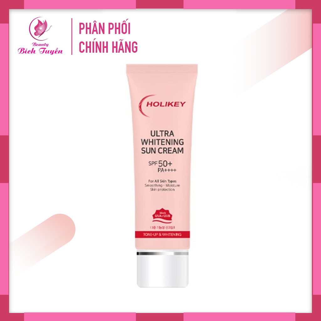 Kem Chống Nắng Vật Lý Kềm Dầu Tone-Up & Whiterning Hàn Quốc HOLIKEY ULTRA WHITENING SUN CREAM