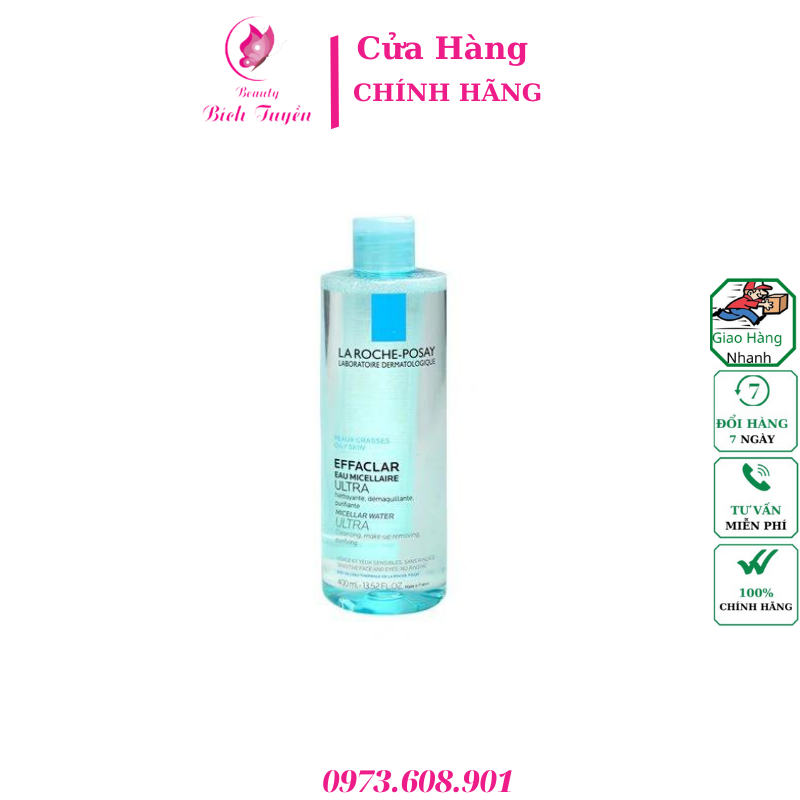 Nước tẩy trang La Roche-Posay Ultra Oily Skin cho da dầu mụn 400ml