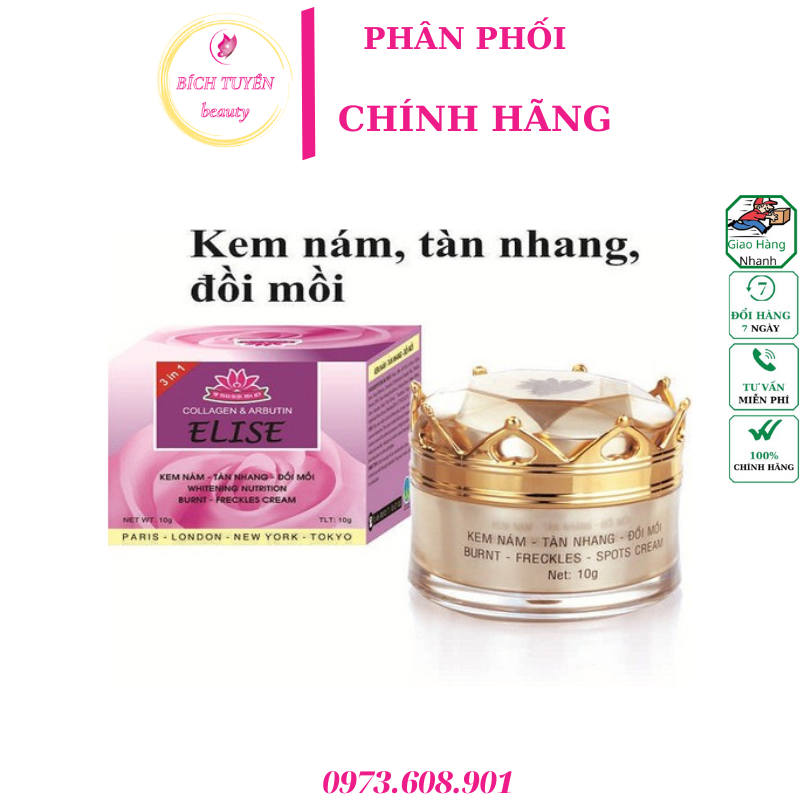 Kem nám - tàn nhang - đồi mồi Elise 3in1 (10g)