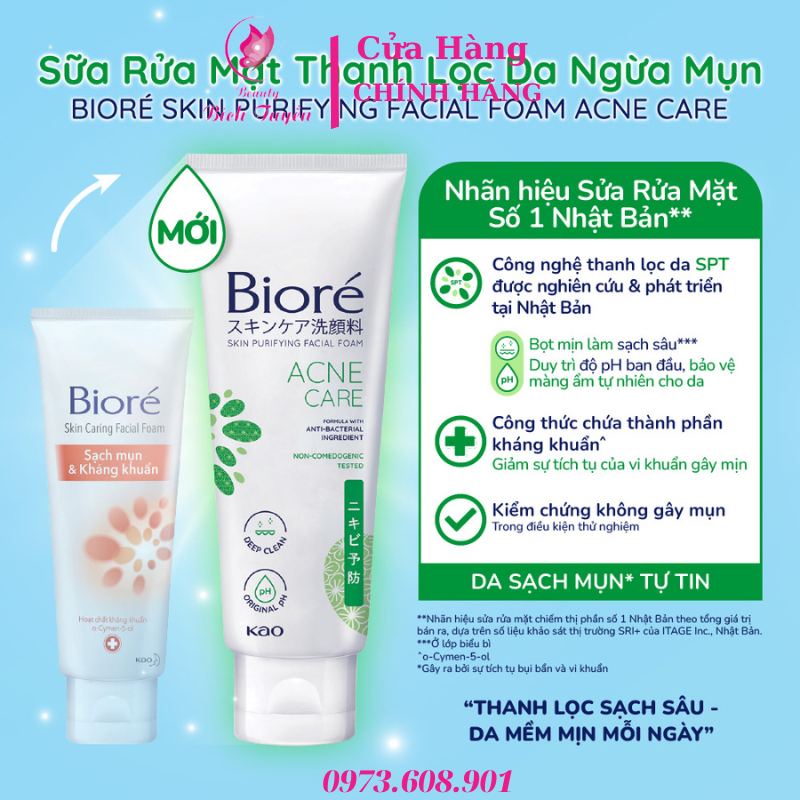 Sữa rửa mặt BIORE Thanh Lọc Da – Ngừa Mụn 100g