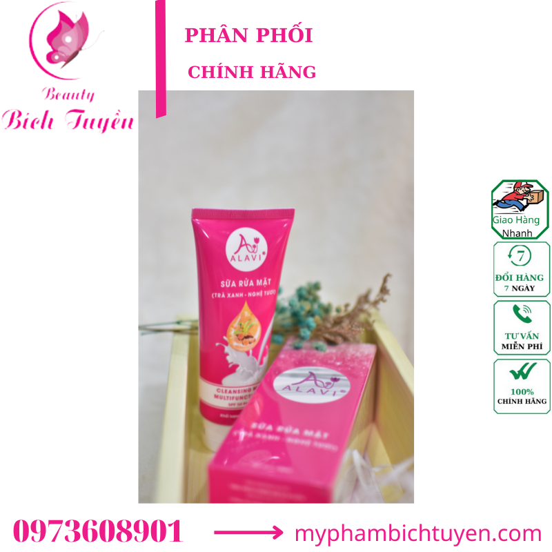 Sữa rửa mặt ALAVI trà xanh - nghệ tươi 120ml