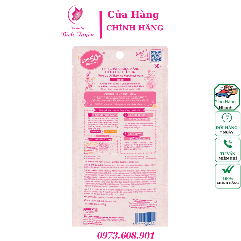 Tinh chất chống nắng SUNPLAY SKIN AQUA hiệu chỉnh sắc da Happiness Aura SPF50+, PA++++ 50g