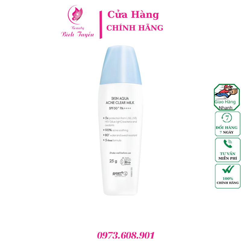 SUNPLAY SKIN AQUA ACNE CLEAR MILK Sữa chống nắng dưỡng da ngừa mụn SPF50+, PA++++