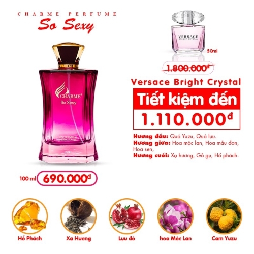 NƯỚC HOA NỮ CHARME SO SEXY 100ML