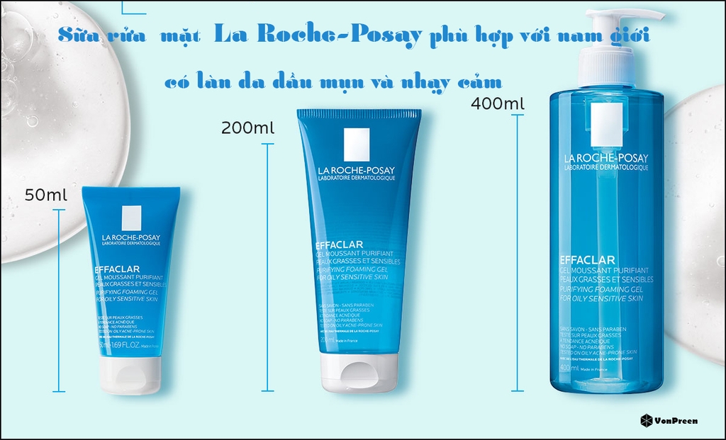 Gel Rửa Mặt La Roche-Posay Dành Cho Da Dầu, Nhạy Cảm