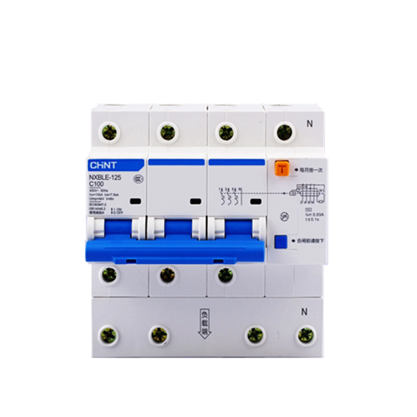 NXBLE-125 4P Cầu dao chống giật kết hợp bảo vệ quá tải Chint 10kA RCBO