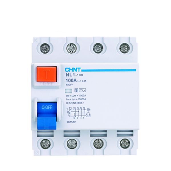 NL1-100 4P Cầu dao chống giật Chint 4 pha 6kA RCCB