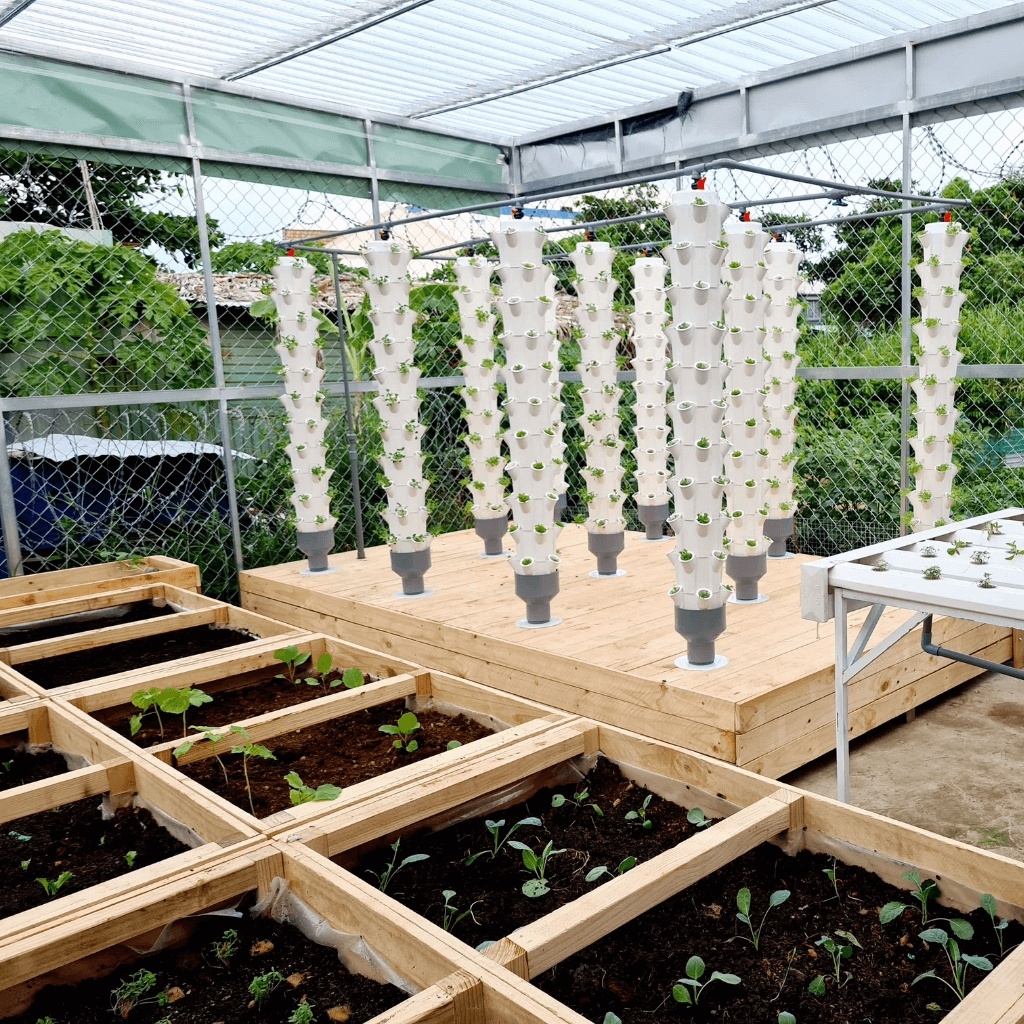 Combo Thân trụ làm giàn hệ thống trồng rau thủy canh - Đốt trụ giữ nước, chống cúp điện