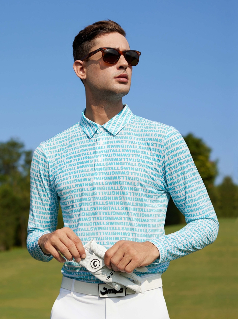 Áo golf nam cổ đức dài tay Blue Jonas Top