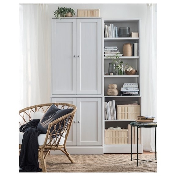 BODO, COMBO Kệ trưng bày kết hợp tủ lưu trữ đồ dùng STO_074, 142x47x212cm