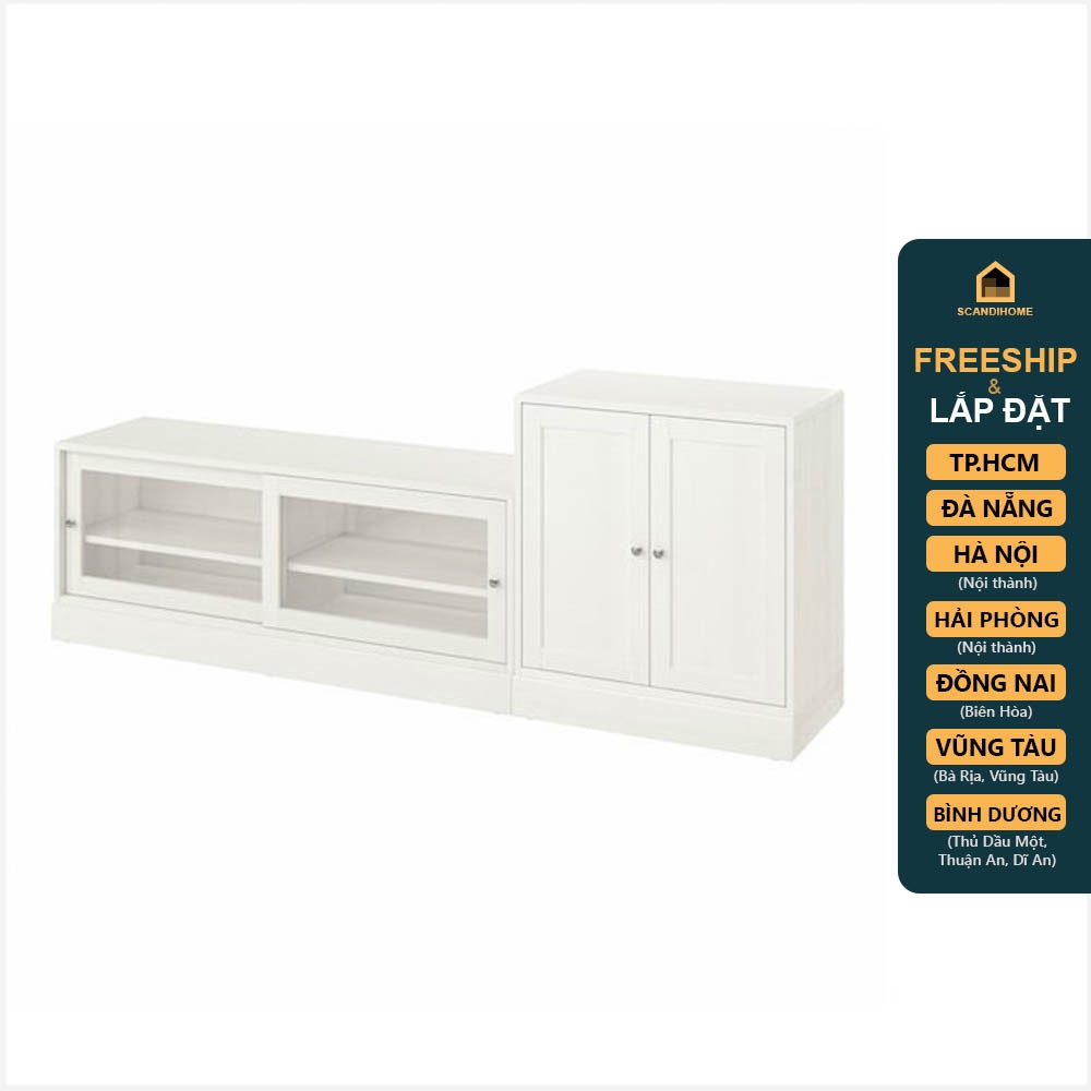 BODO, COMBO Kệ TV kèm tủ lưu trữ đồ dùng STO_083, 241x47x89cm