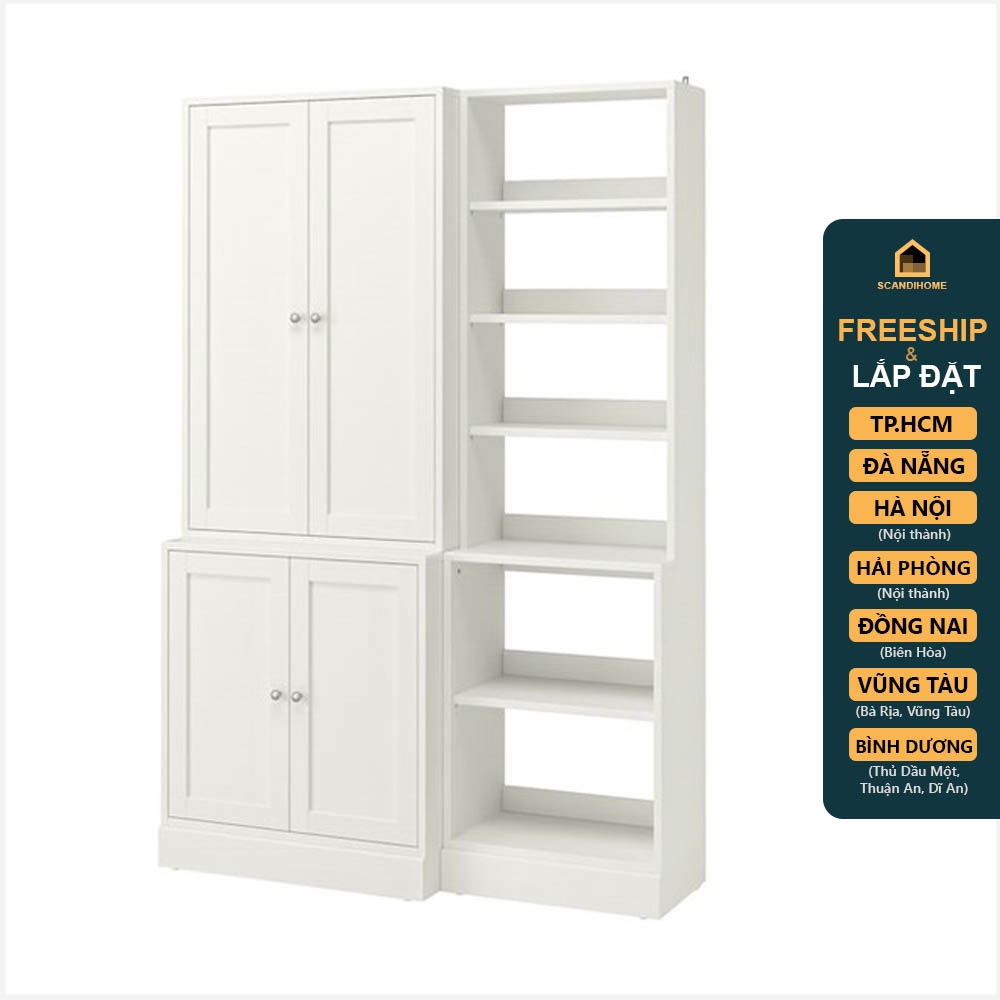 BODO, COMBO Kệ trưng bày kết hợp tủ lưu trữ đồ dùng STO_074, 142x47x212cm