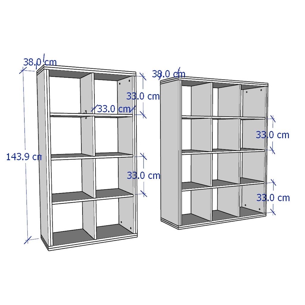 FELIX, Kệ sách 3 x 4 SHE_032, 109x38x144cm