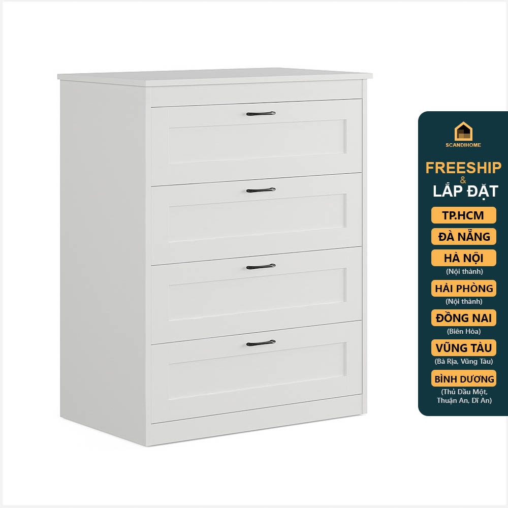 SENGE, Tủ lưu trữ đồ dùng tân cổ điển 4 ngăn DRA_096, 82x49x104cm