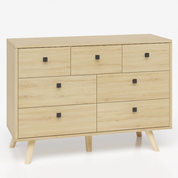 AJUNA, Tủ lưu trữ đồ dùng 7 ngăn kéo hiện đại DRA_240, 99x37x71cm