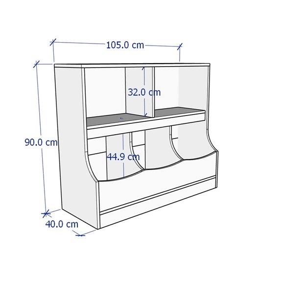 MELIA, Kệ đồ dùng cho trẻ SHE_083, 105x40x90cm