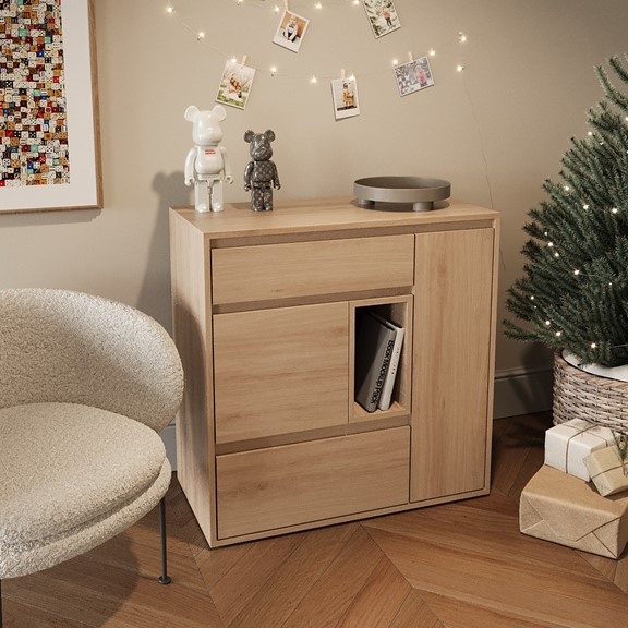 NEVA, Tủ lưu trữ phòng khách STO_098, 90x45x90cm