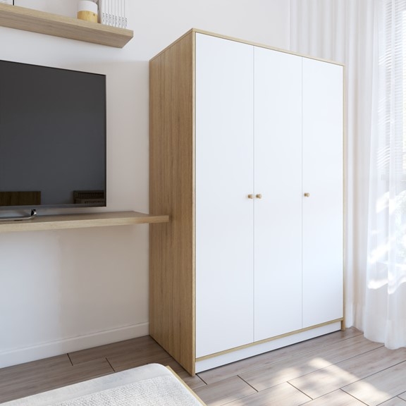 MORA, Tủ quần áo 3 gian đa năng WAR_060, 117x55x176cm