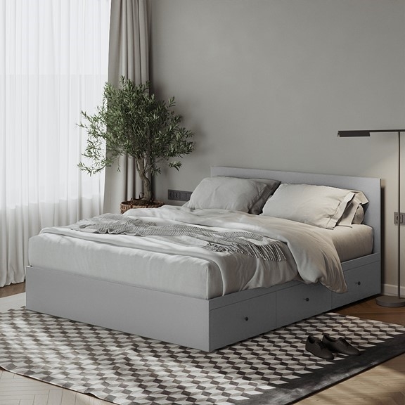 JESSE, Giường ngủ 3 hộc tủ kéo phong cách hiện đại BED_106, 203x80cm
