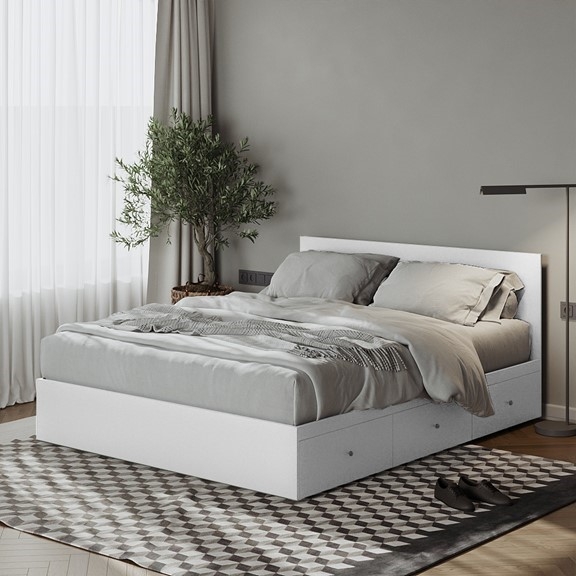 JESSE, Giường ngủ 3 hộc tủ kéo phong cách hiện đại BED_106, 203x80cm