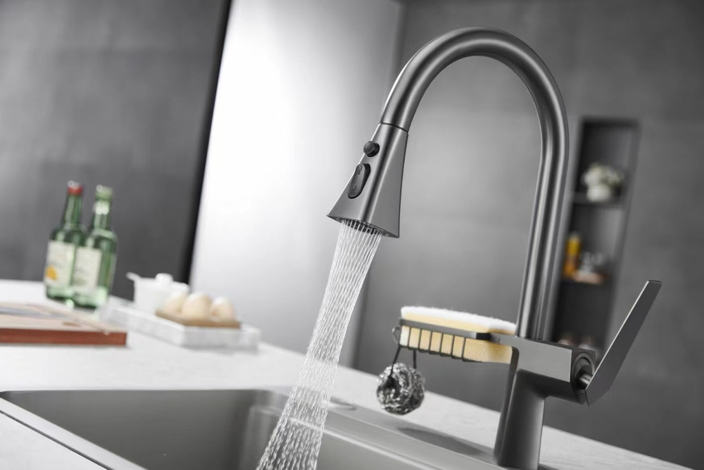 Vòi Rửa Bát Dây Rút Nóng Lạnh VC007LUX XÁM