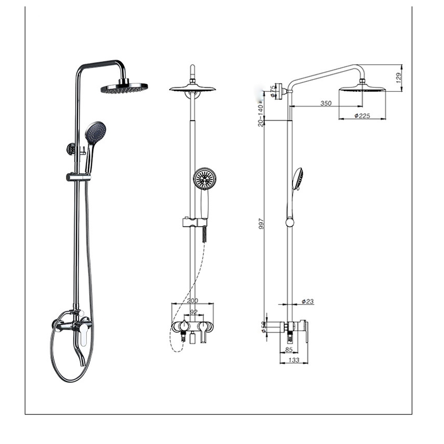 Vòi Sen Tắm Đứng DK1503701B10