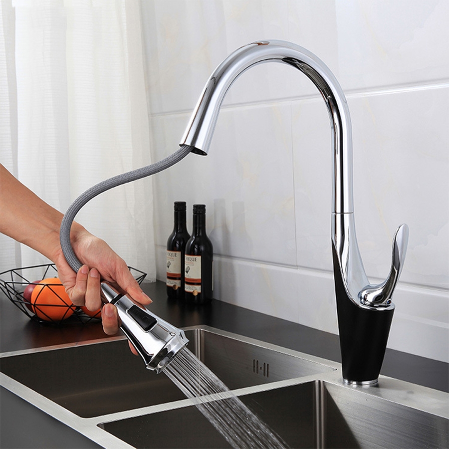 Vòi Rửa Bát Dây Rút Nóng Lạnh VC 003LUX