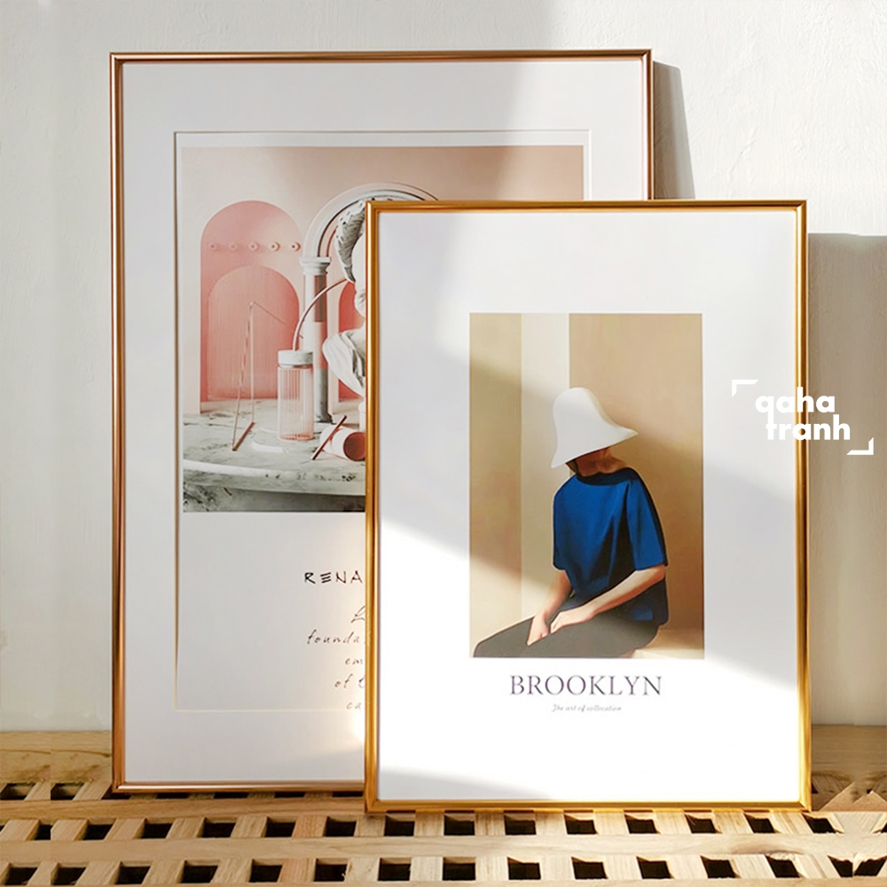 Khung tranh hợp kim nhôm cao cấp viền tròn qaha tranh – nhiều kích thước & đa dạng màu sắc