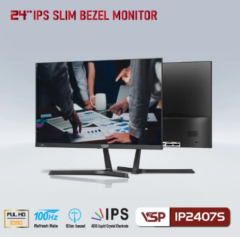 Màn Hình Gaming VSP IP2407S (23.8 inch/FHD/IPS/100Hz/5ms/HDMI + VGA/Phẳng)