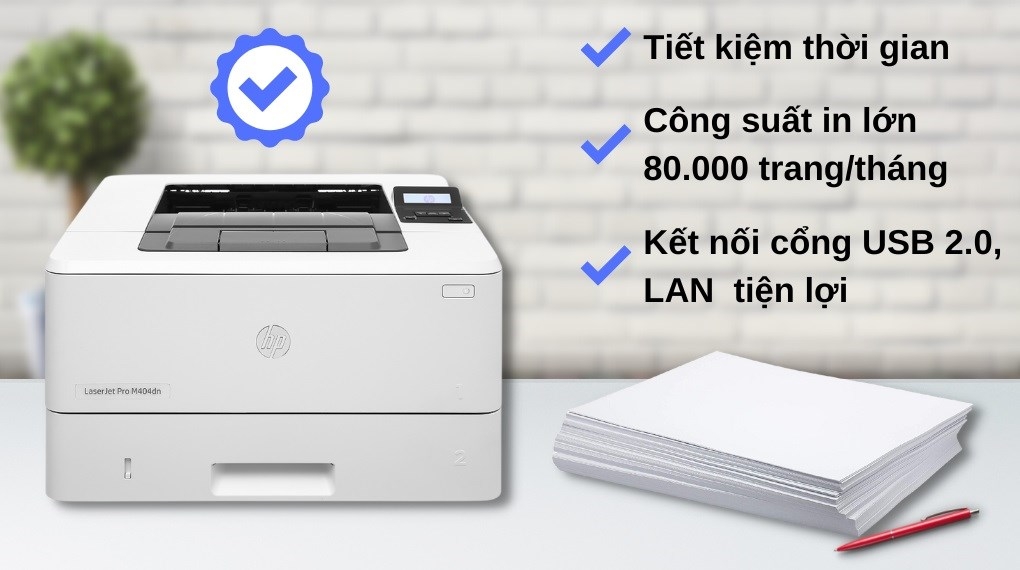 Máy in Laser trắng đen HP LaserJet Pro M404dn (W1A53A)