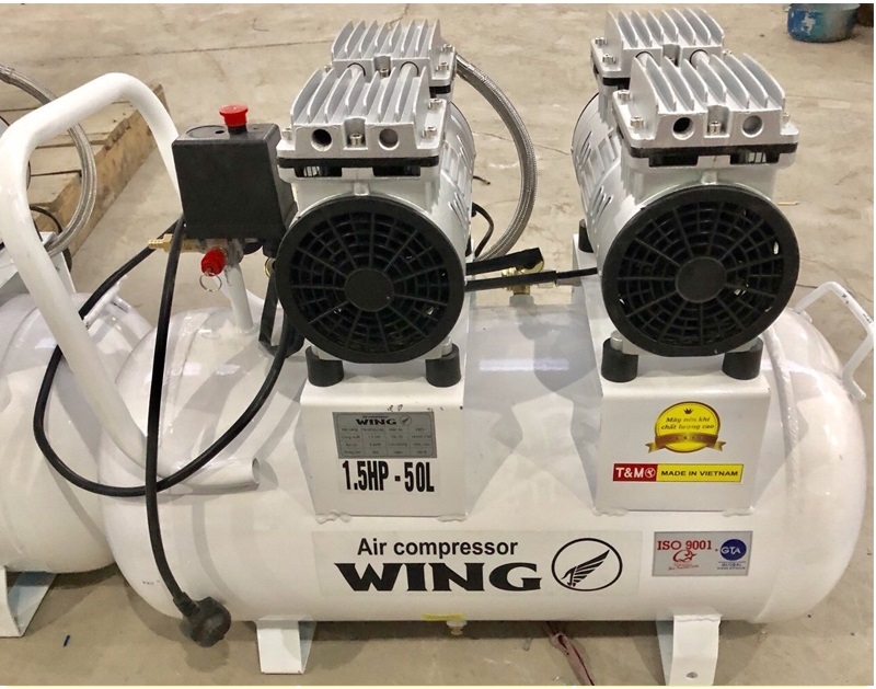 Máy Nén Khí Không Dầu Wing 1.5HP 50L TW-OF550X2-50L