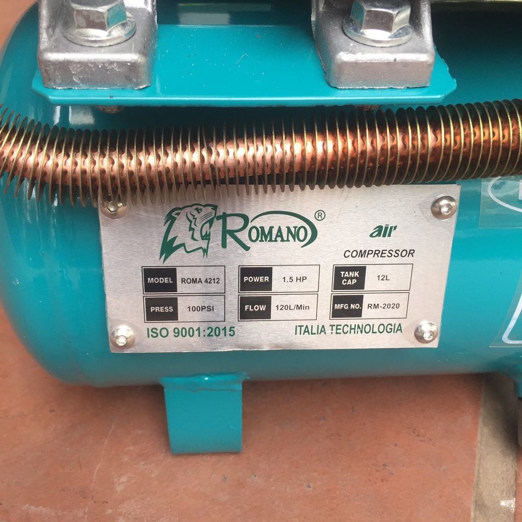 Máy Nén Khí Có Dầu Liền Trục 1.5HP Romano ROMA 4212 12L