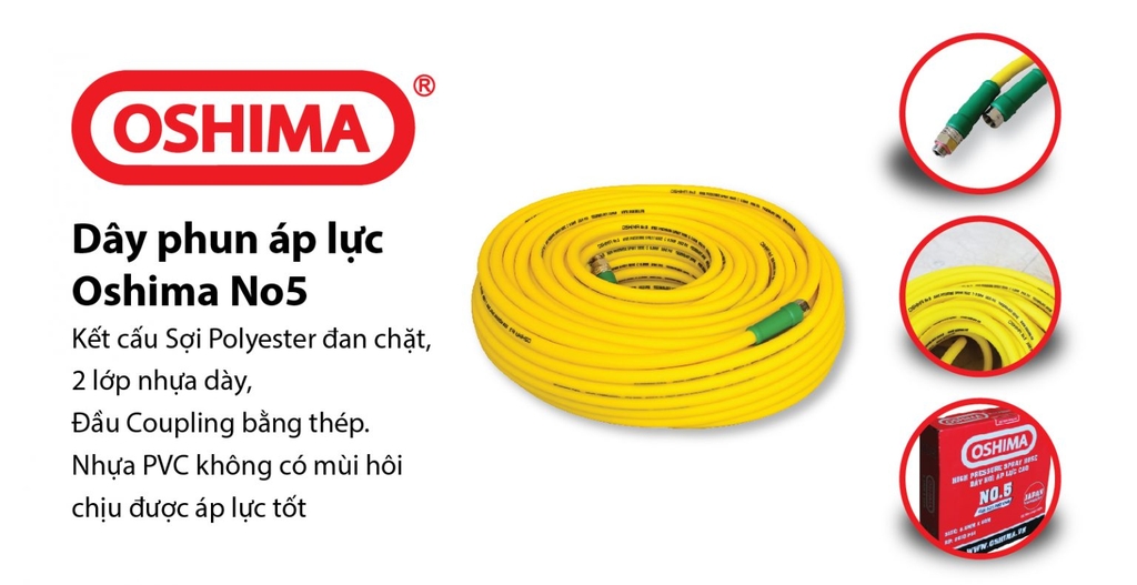 Dây Phun Xịt Áp Lực Oshima NO5 8.5mmx50m