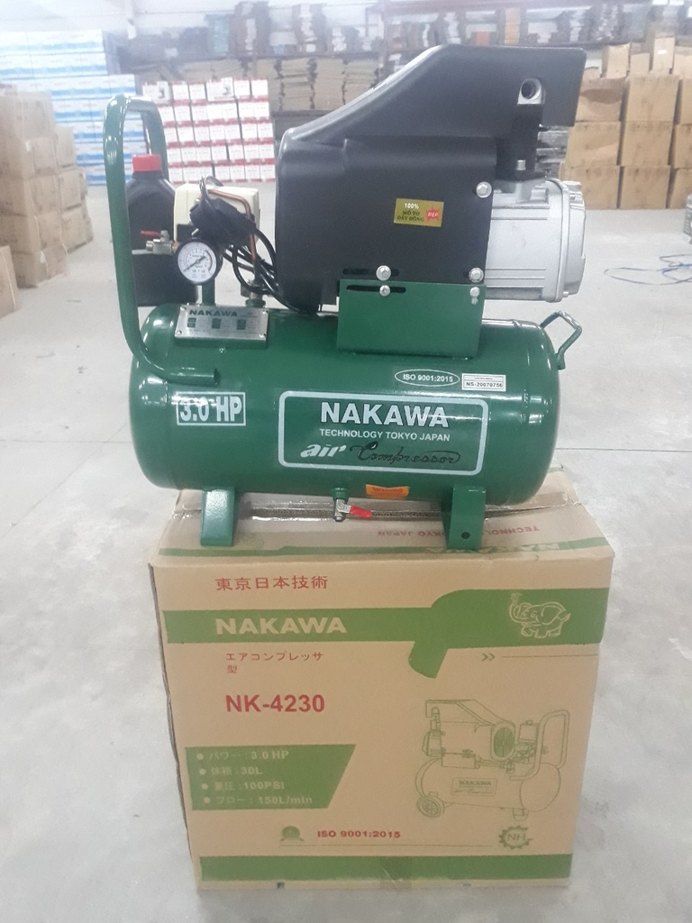 Máy Nén Khí Có Dầu Liền Trục Nakawa 3HP 30L NK-4230