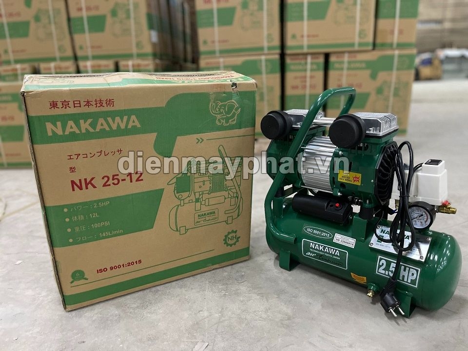 Máy Nén Khí Không Dầu Nakawa 2.5HP 12L NK 25-12