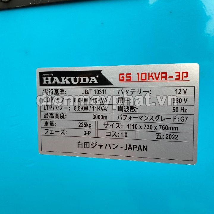 Máy Phát Điện Chạy Dầu Hakuda HKD 10KVA 3 Pha